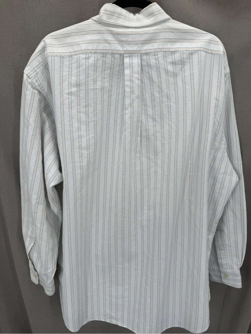 Ralph Lauren Yarmouth striped buttondown shirt beige embroidered pony logo sz XL